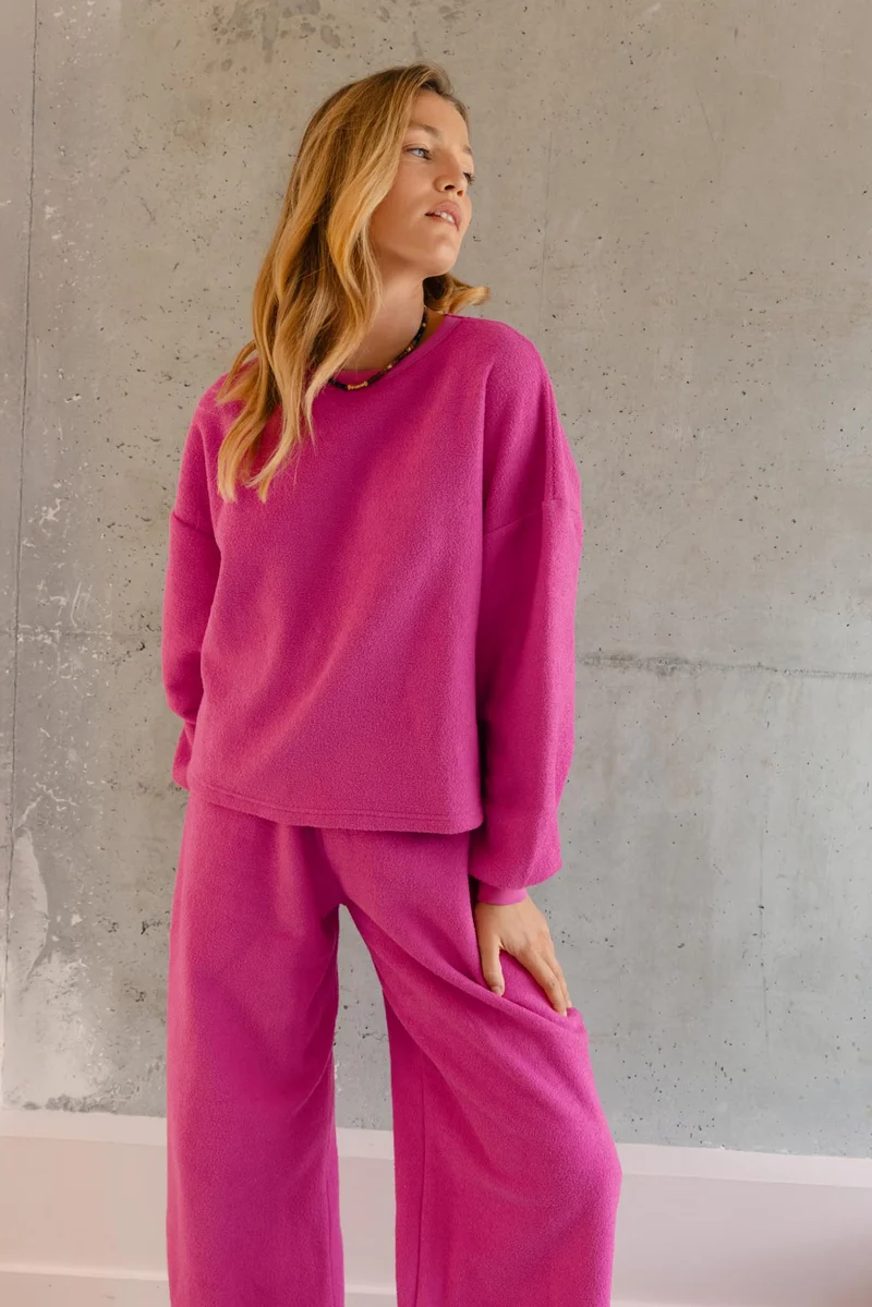 Pantalon Cocoon 100% Coton - Fuchsia
