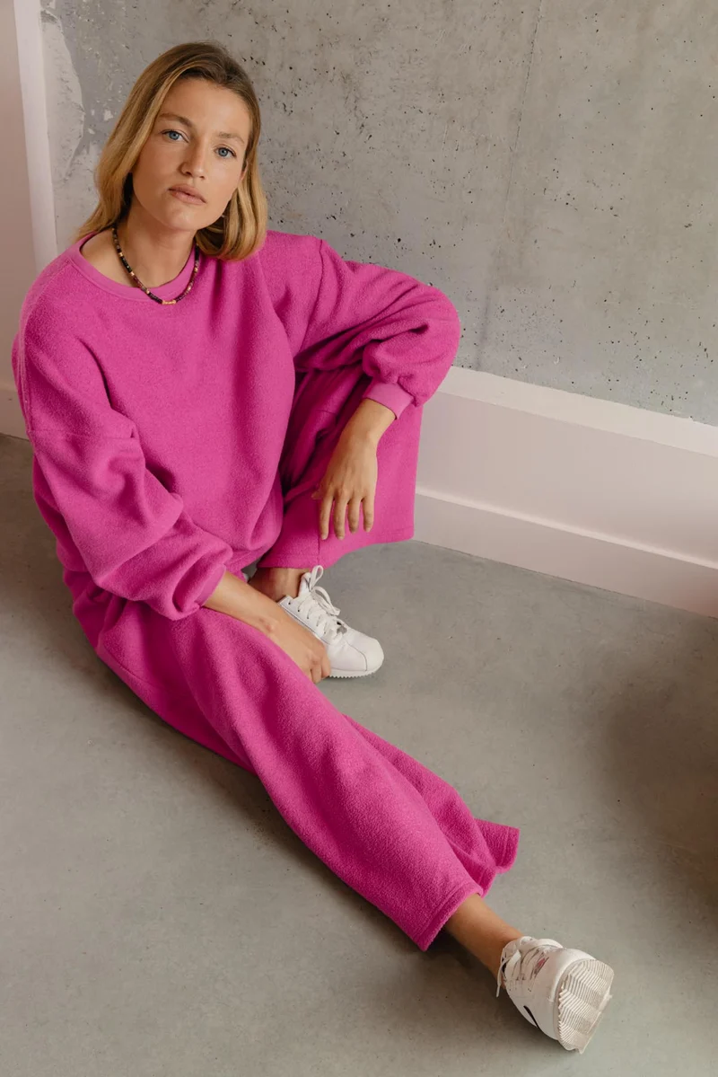 Pantalon Cocoon 100% Coton - Fuchsia