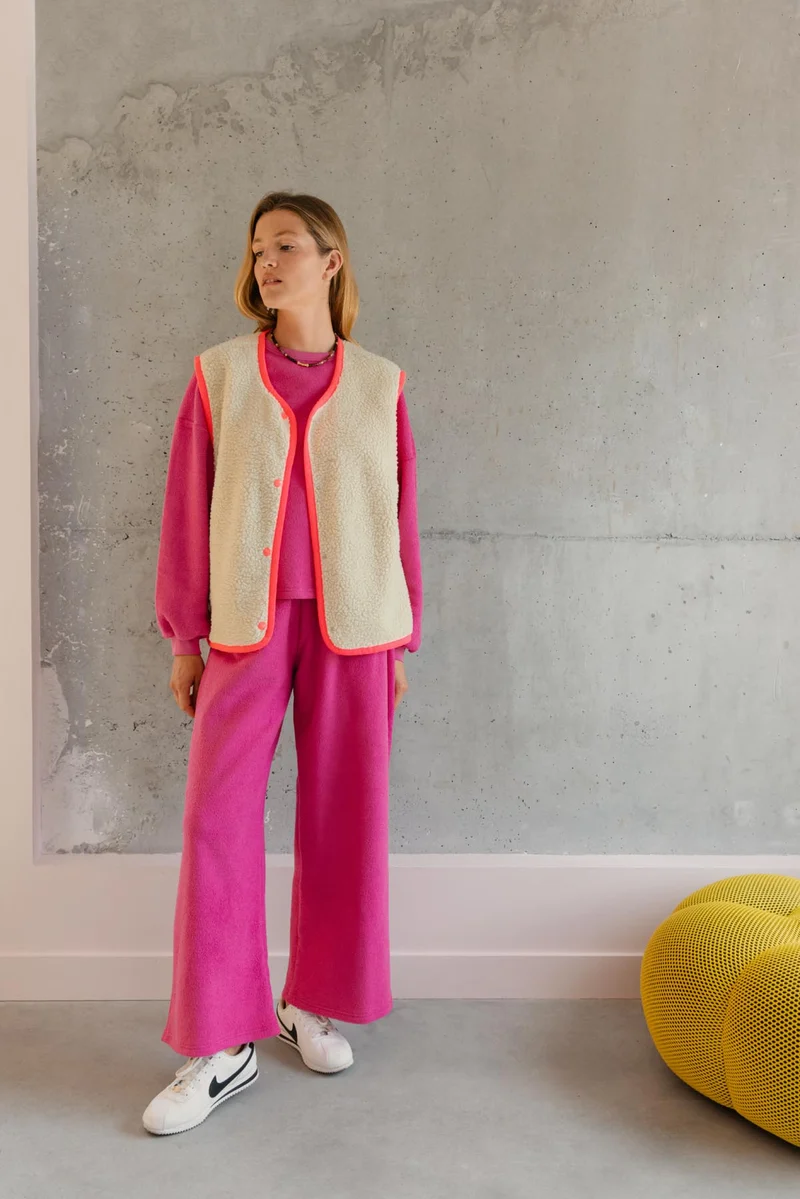 Pantalon Cocoon 100% Coton - Fuchsia