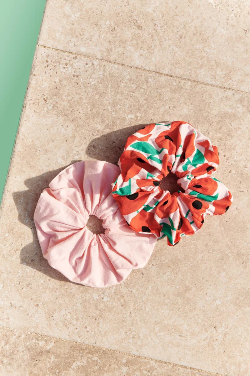Pack 2 Chouchou oversize - Coquelicot Rose | Rose Clair