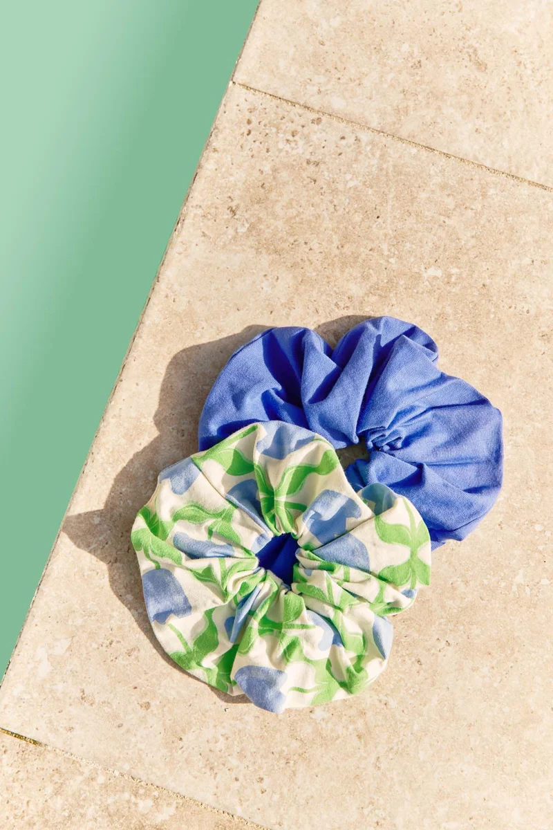 Pack 2 Chouchou oversize - Tulipes Provence | Bleu