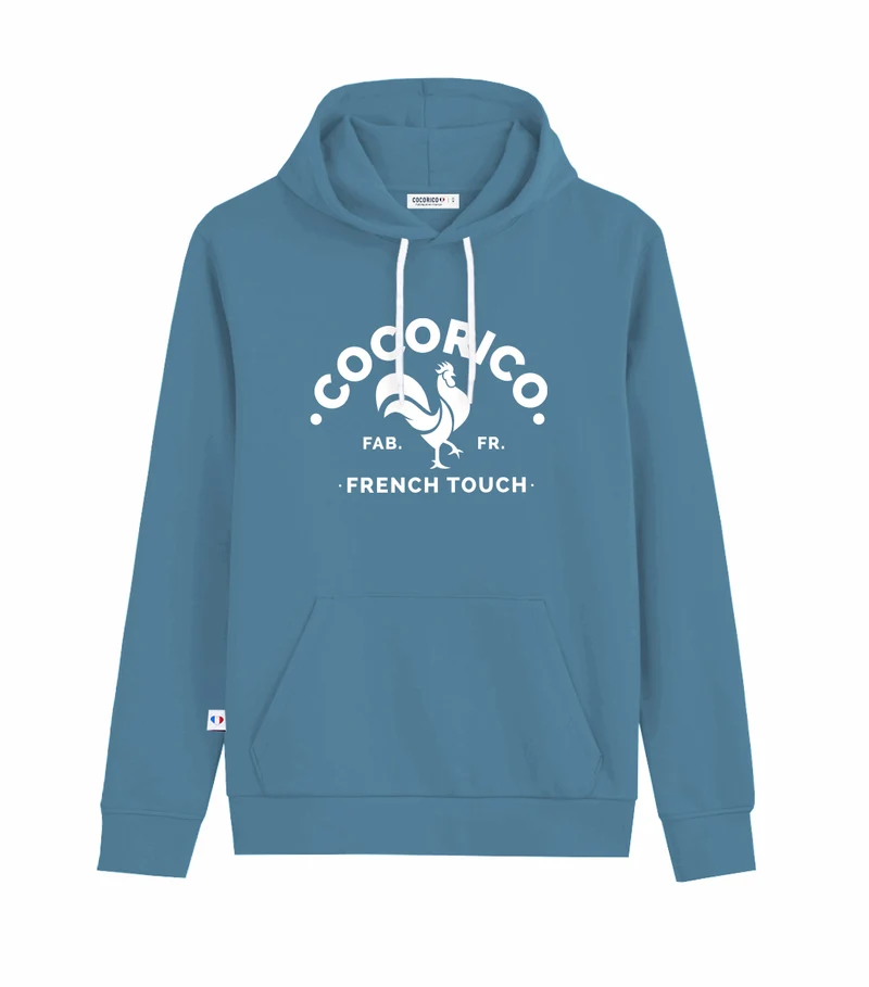 Sweat à capuche Homme Azur - Coq Français