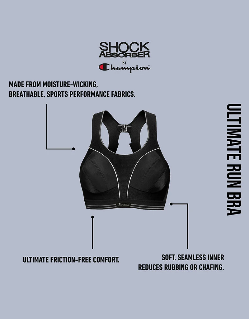 Shock Absorber Ultimate Run Non Padded Sports Bra Black