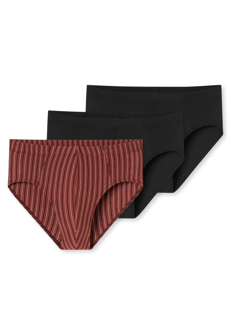 Slip 3er-Pack Schwarz/Rot gestreift - 95/5