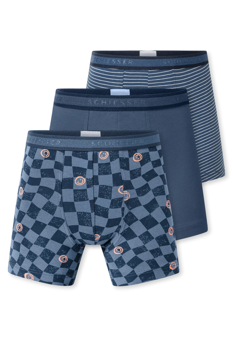 Shorts 3er-Pack Blau gemustert - 95/5