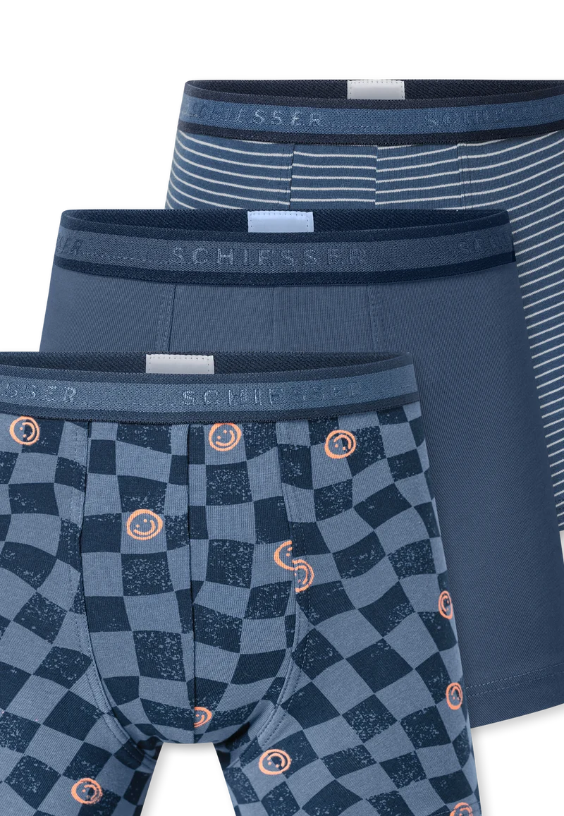 Shorts 3er-Pack Blau gemustert - 95/5