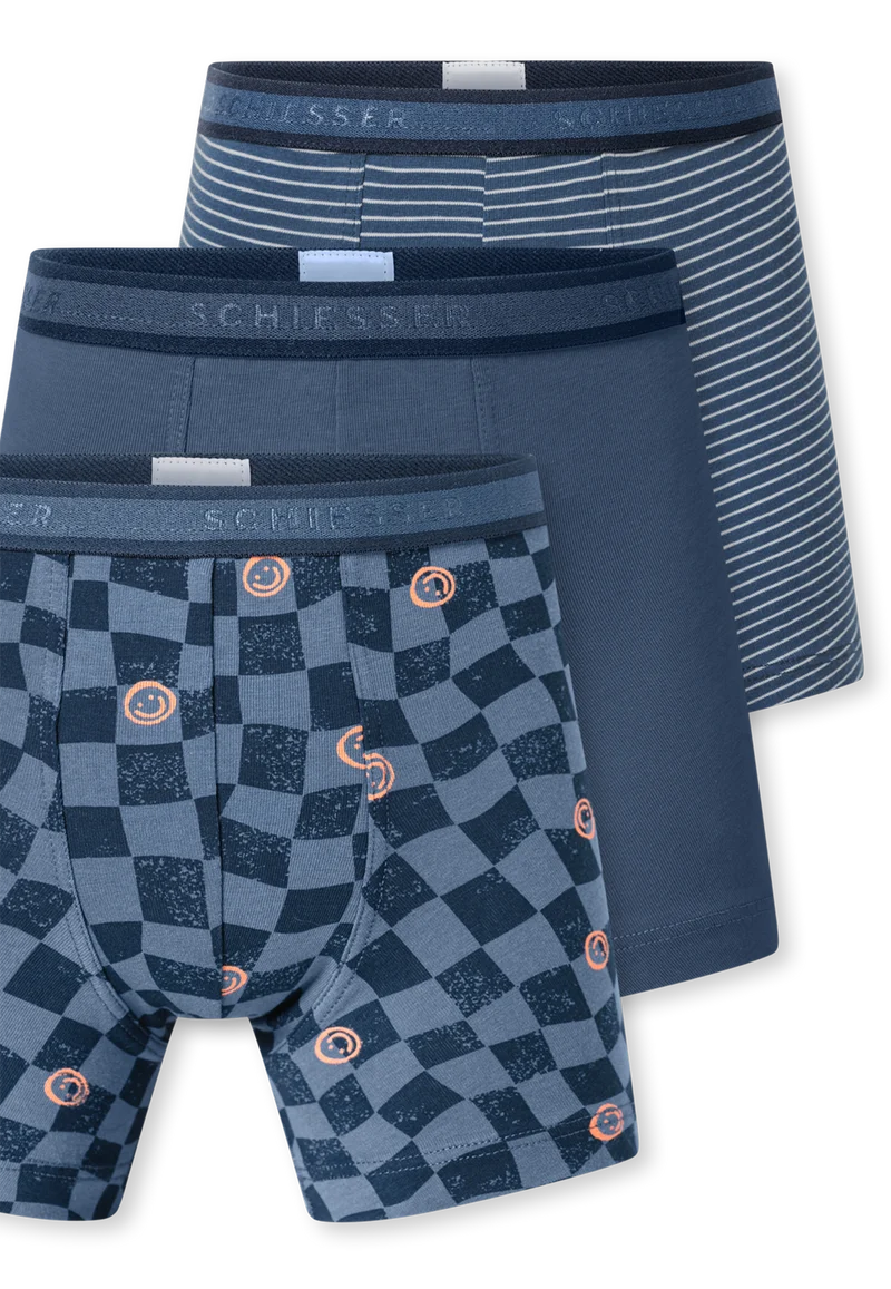 Shorts 3er-Pack Blau gemustert - 95/5