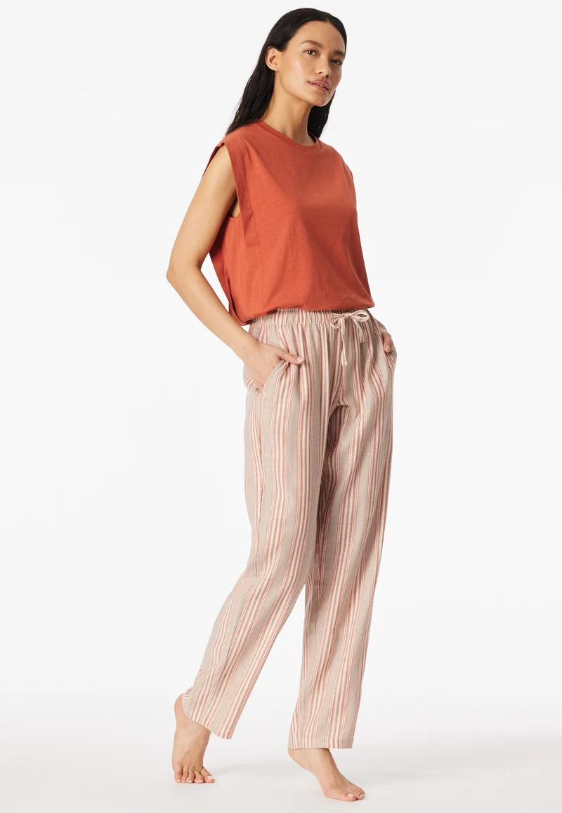 Hose Beige/Orange gestreift - Mix+Relax