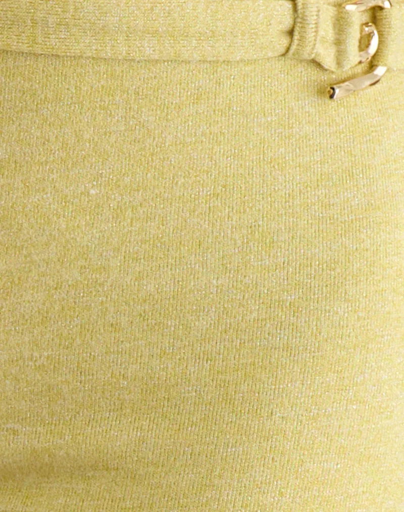 Sera Micro Short en maille chatoyante jaune