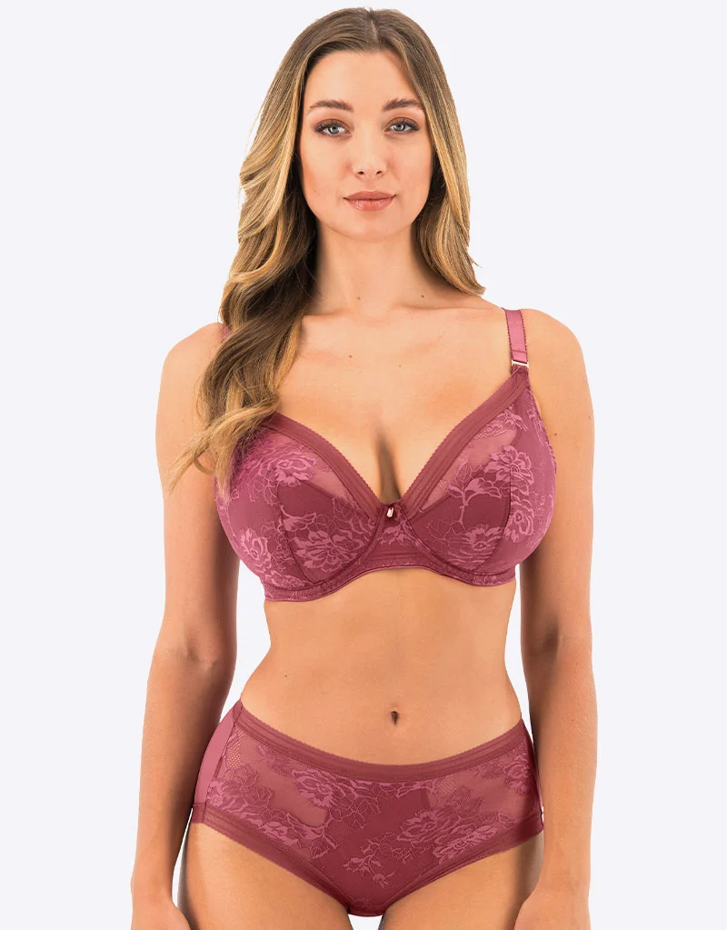 Fantasie Fusion Lace Padded Plunge Bra Rosewood