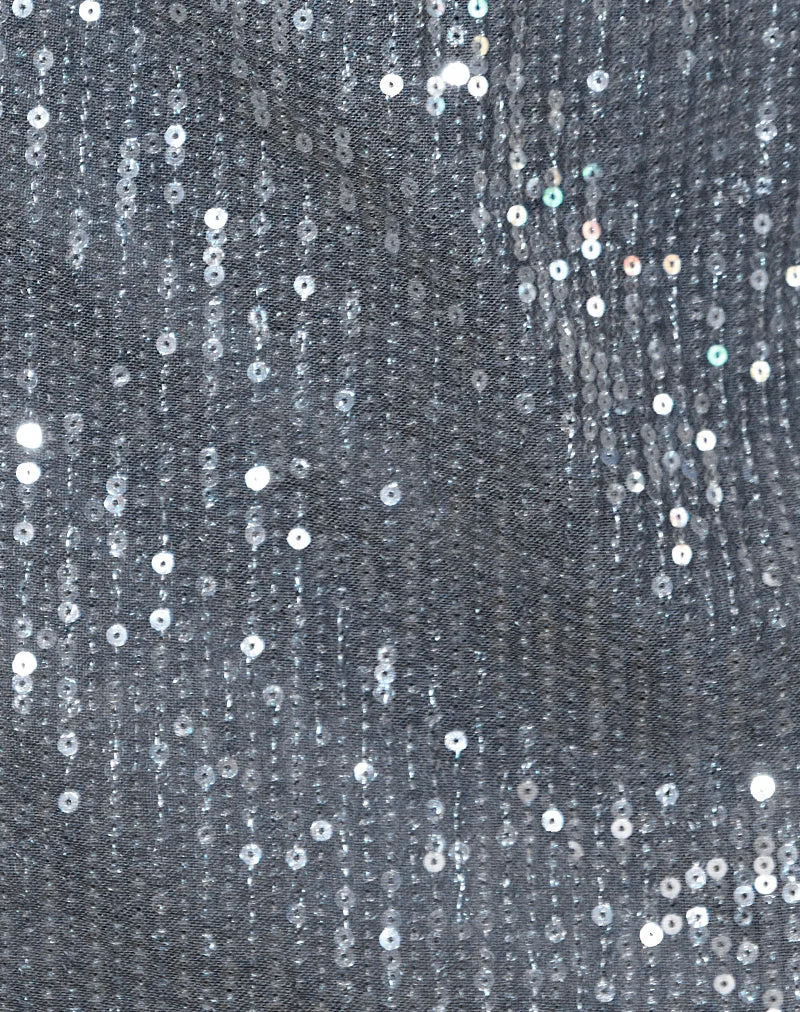 Minijupe Garida en tricot à paillettes anthracite