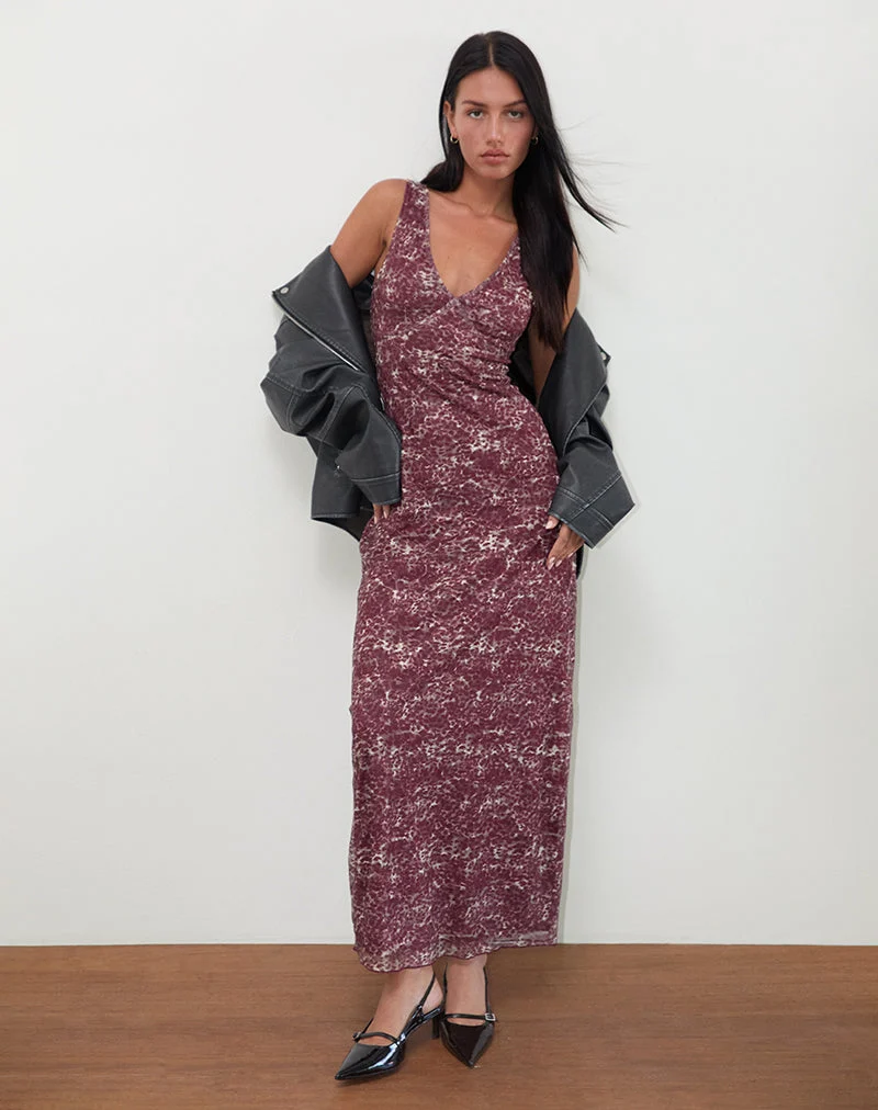 Robe longue Vatika, tissu abstrait Leo Spot