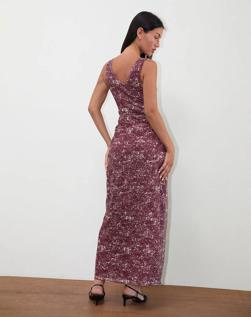Robe longue Vatika, tissu abstrait Leo Spot