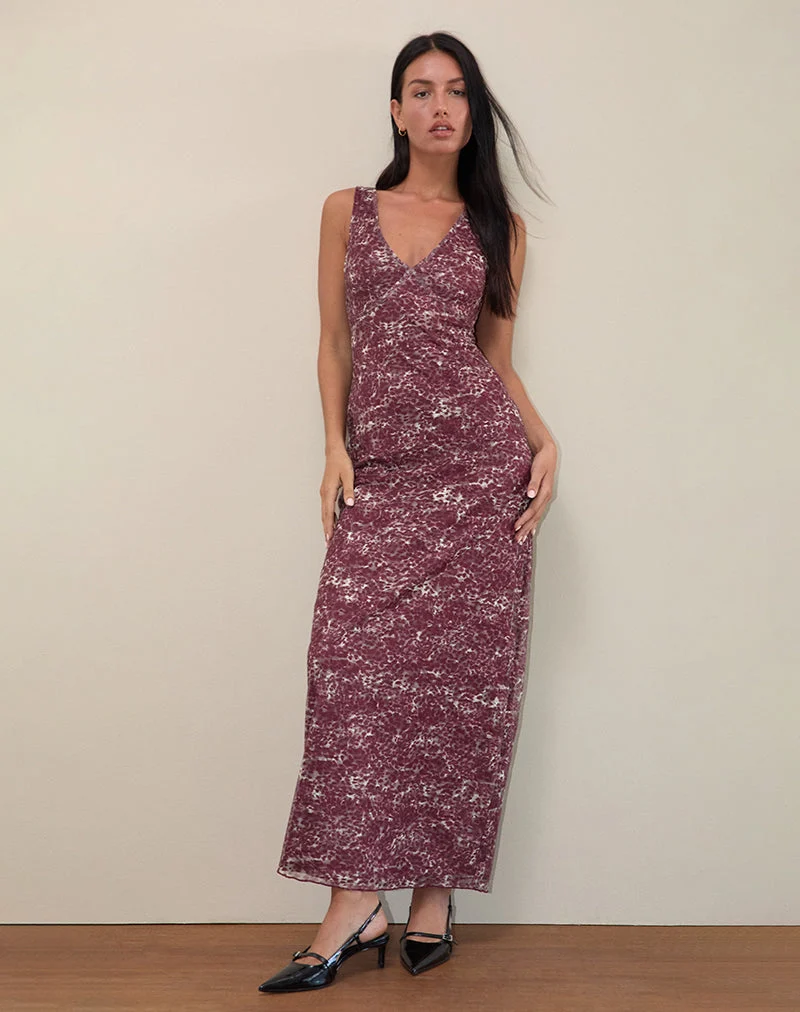 Robe longue Vatika, tissu abstrait Leo Spot
