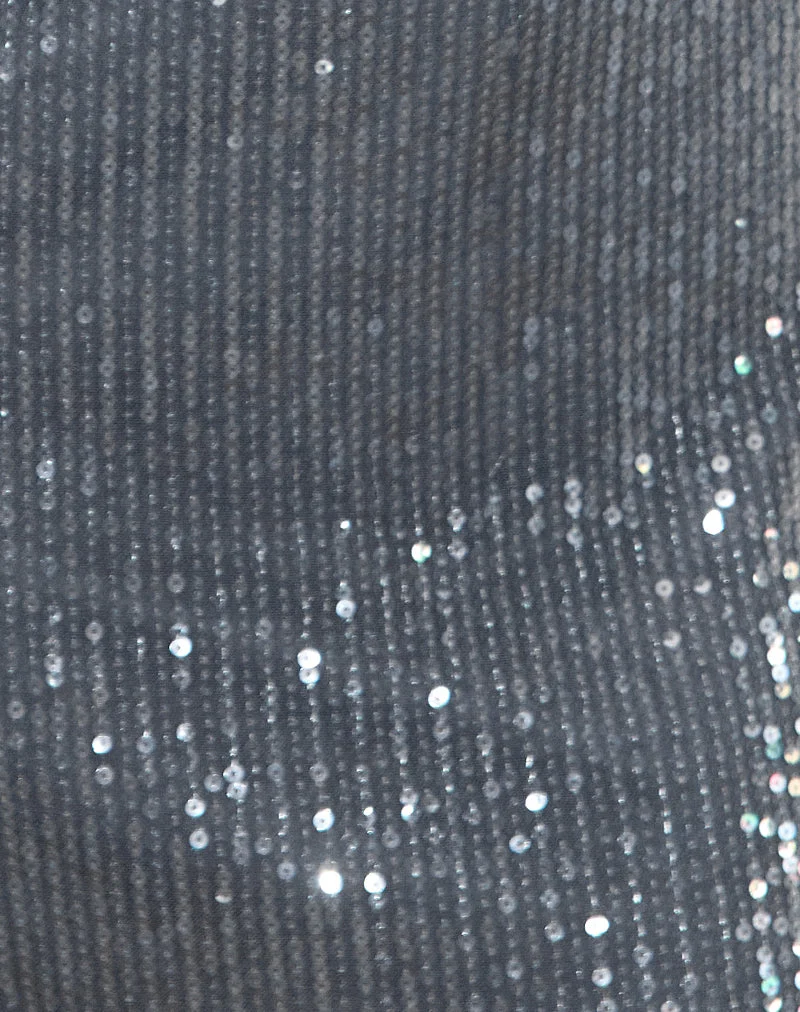 Zerla Mini Robe en Shimmer Sequin Charcoal