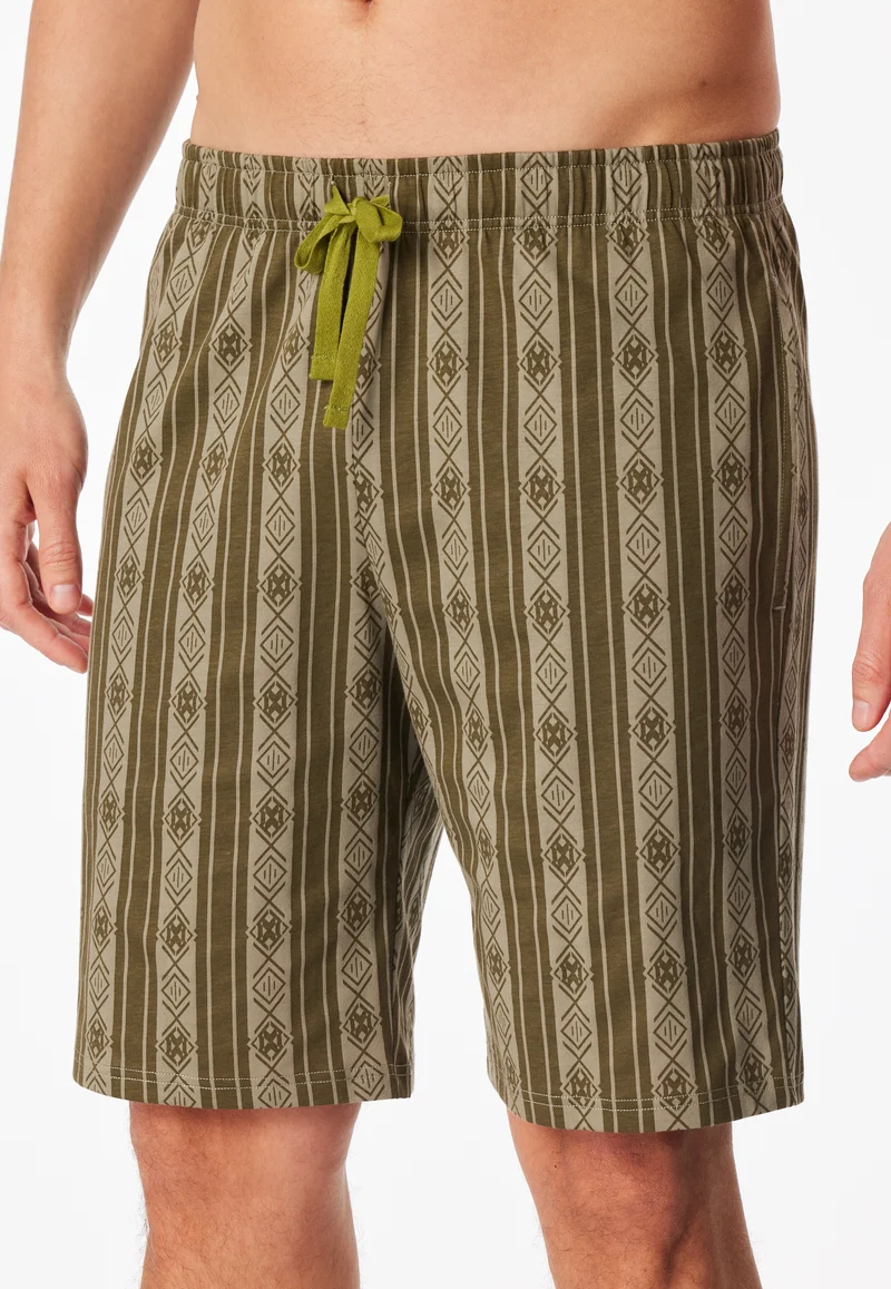 Hose kurz Oliv gemustert - Mix+Relax