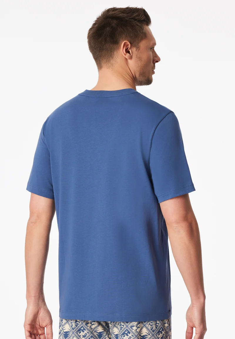 T-Shirt V-Ausschnitt Blau - Mix+Relax