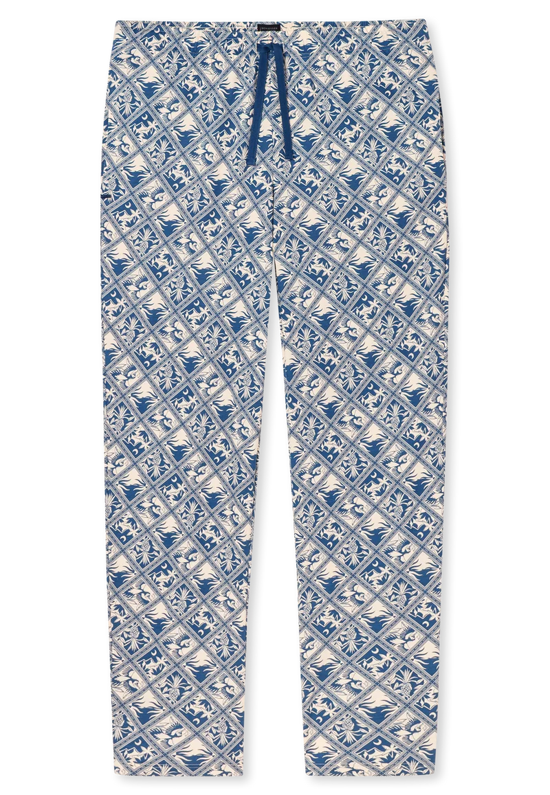Hose Blau/Beige gemustert - Mix+Relax