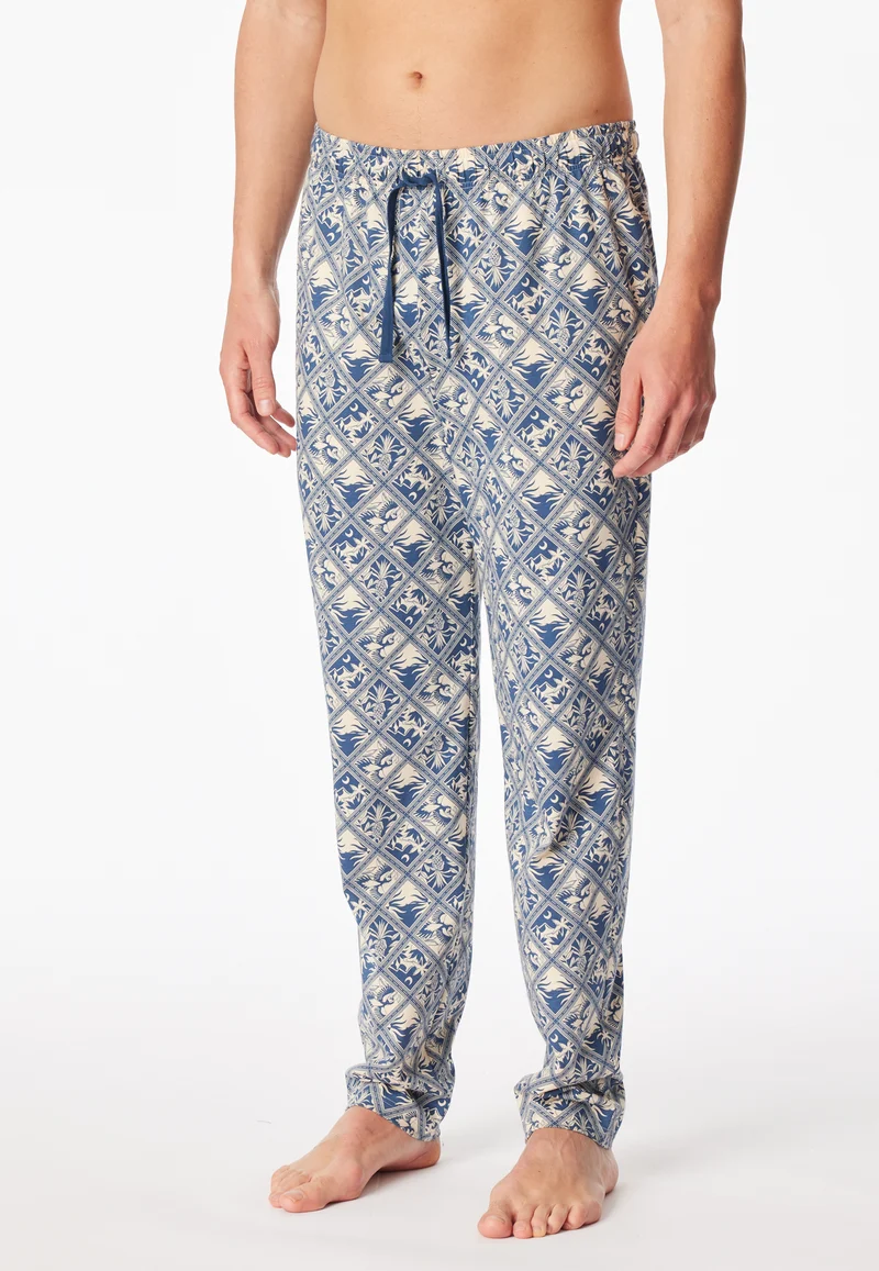 Hose Blau/Beige gemustert - Mix+Relax