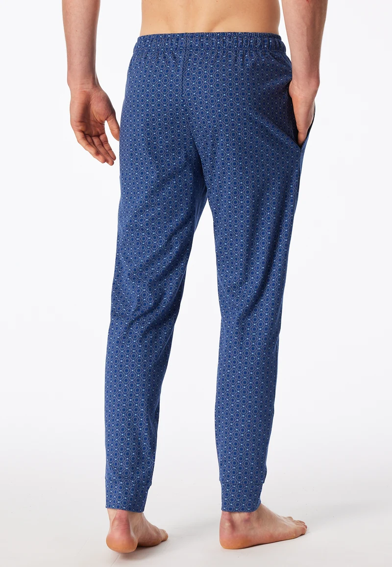Hose mit Bündchen Blau/Weiss gemustert - Mix+Relax