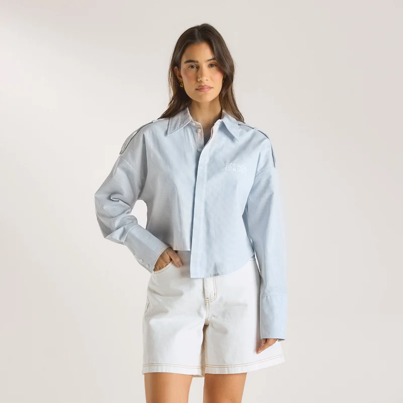 Chemise Asymétrique - Rayures Bleues