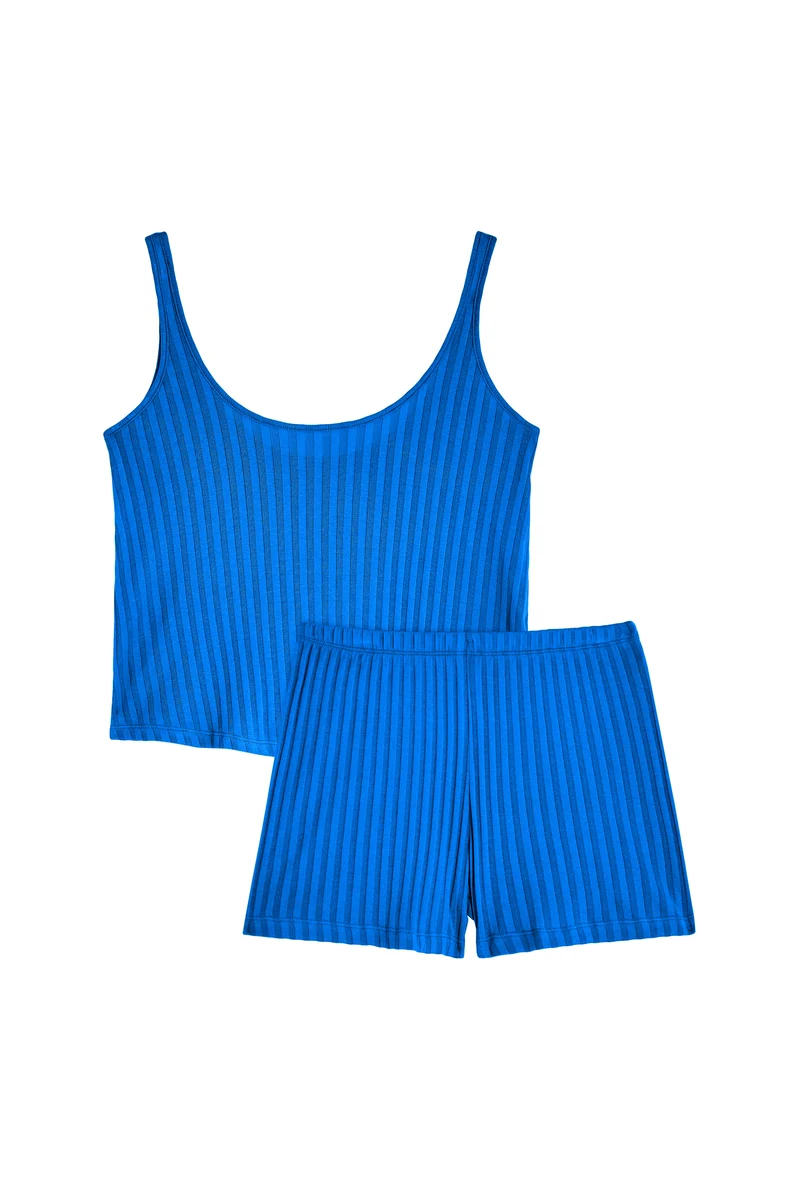 Pyjama Débardeur Coton BIO - Bleu