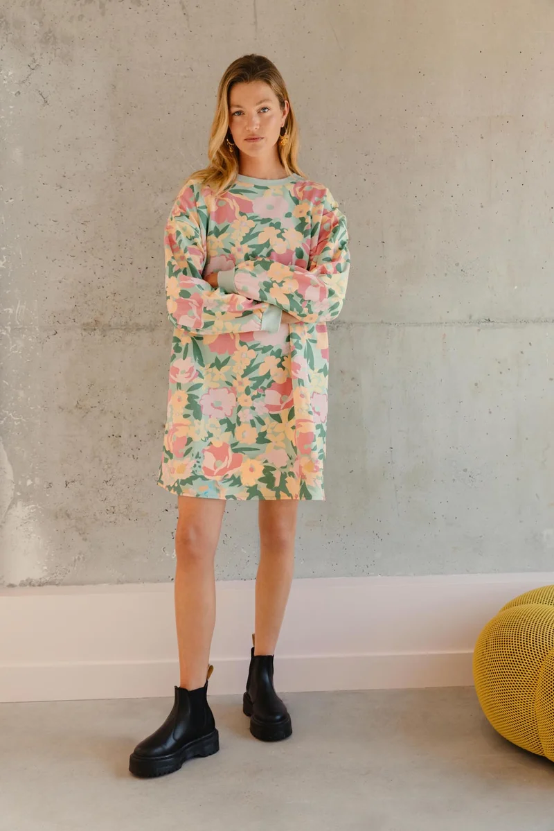 Robe Sweat 100% Coton BIO - Allamanda Vert