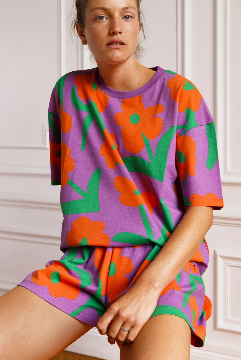 Pyjama coton BIO - Lorea Violet
