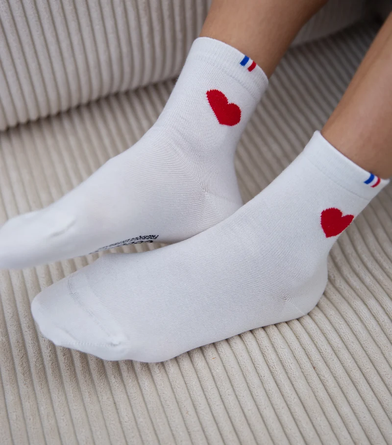 Chaussettes Femme - Grand Cœur Rouge