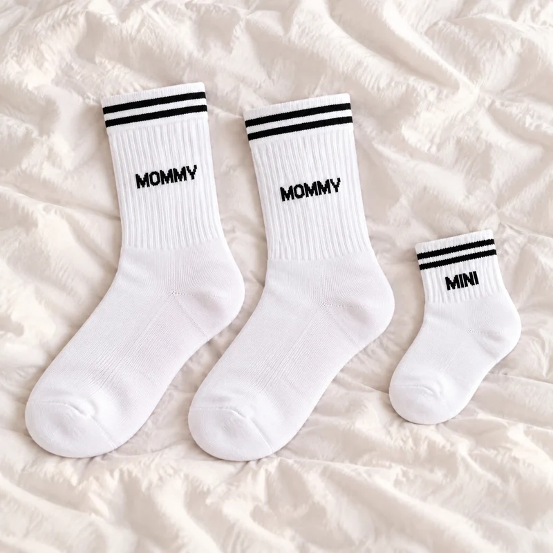 Familiensocken „Mommy, Mommy, Mini“ | Weiß