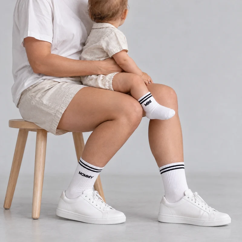 Familiensocken „Mommy, Mommy, Mini“ | Weiß