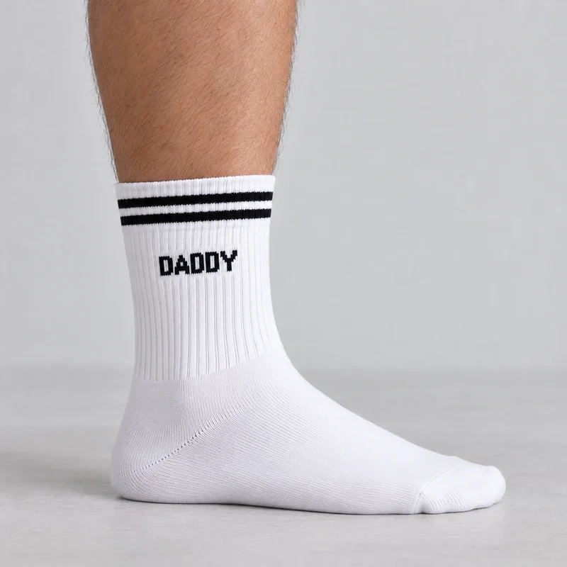 Familiensocken „Daddy, Daddy, Mini“ | Weiß