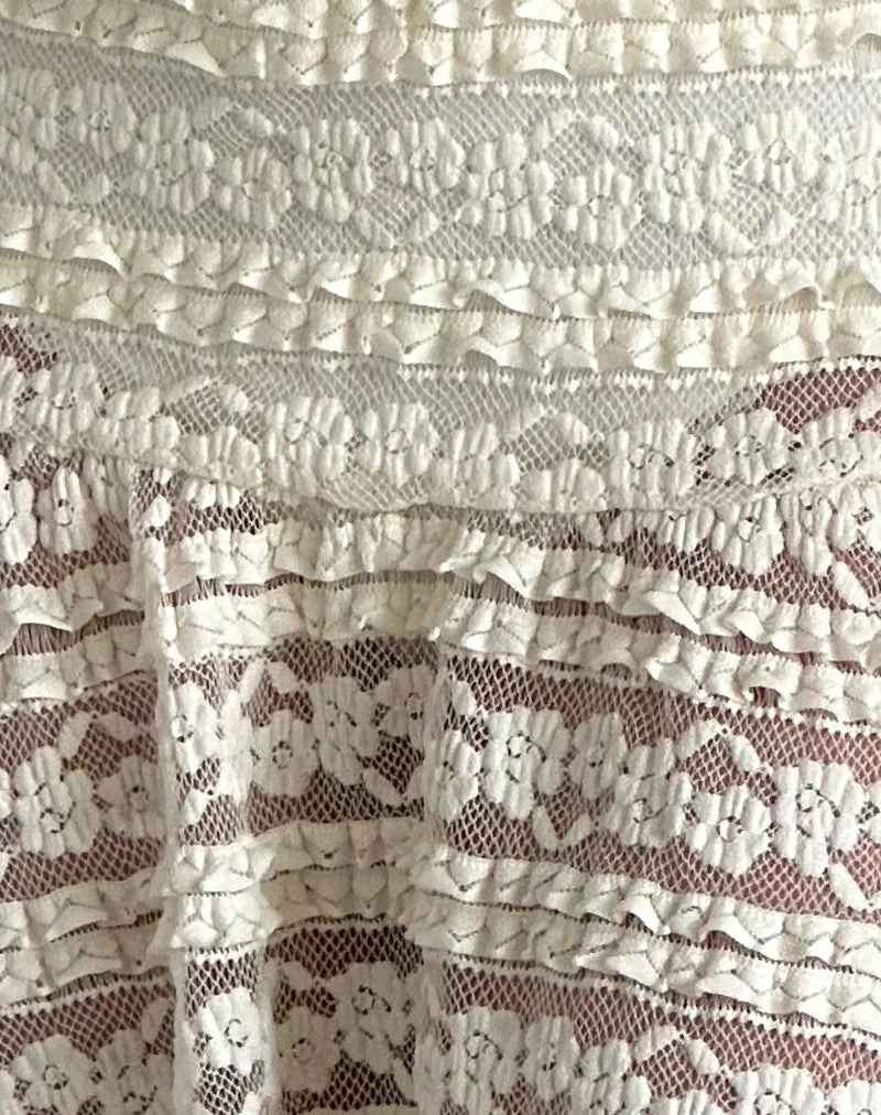 Minijupe non doublée Ragna, dentelle ivoire