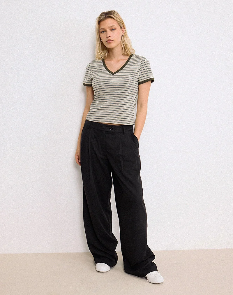 Pantalon large surdimensionné Sakira en noir