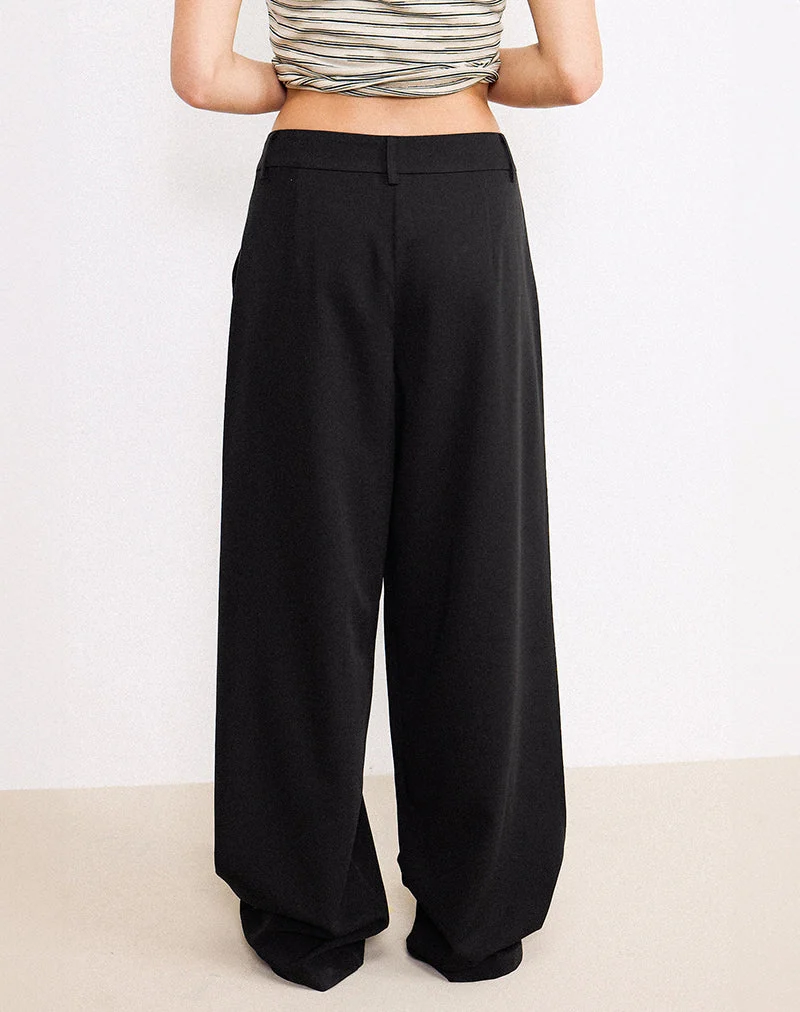 Pantalon large surdimensionné Sakira en noir
