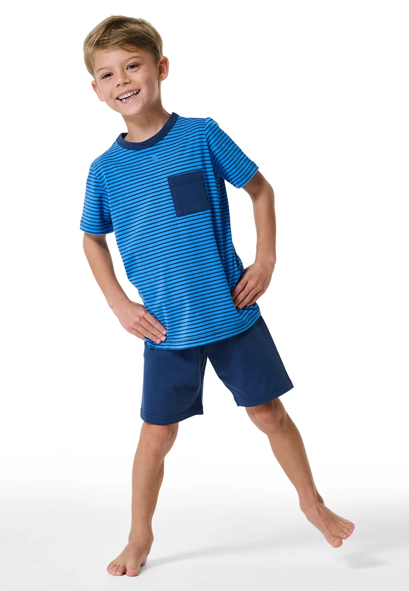 Schlafanzug kurz Blau gestreift - Boys World