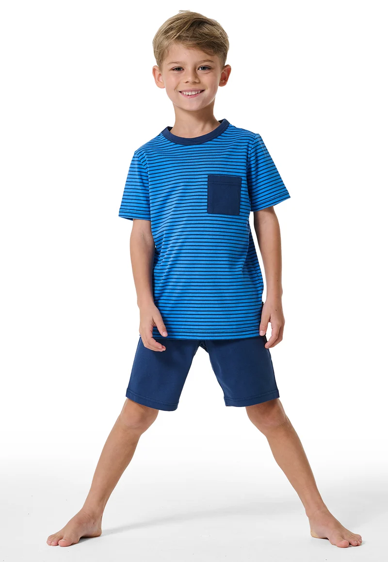 Schlafanzug kurz Blau gestreift - Boys World
