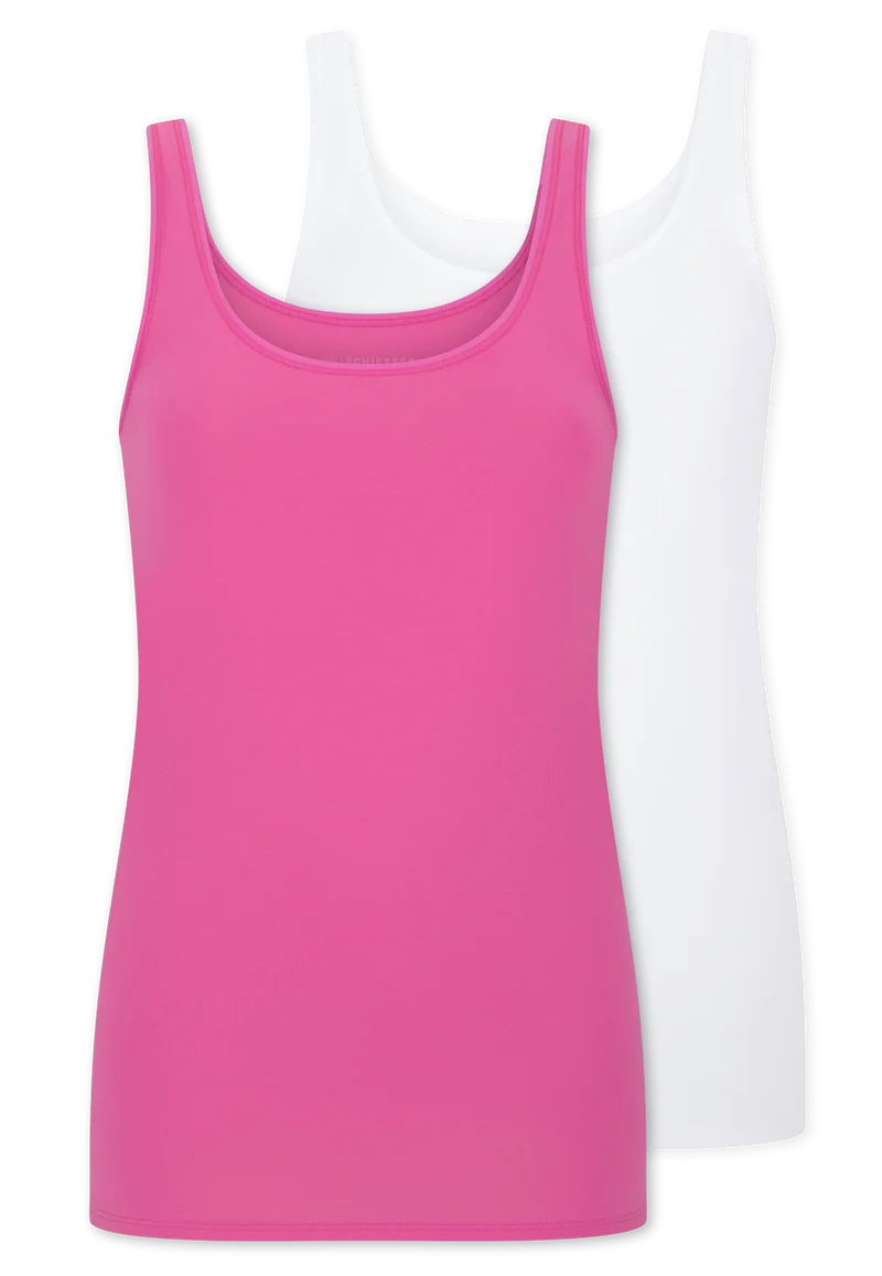 Tank Top 2er-Pack Pink/Weiss - 95/5