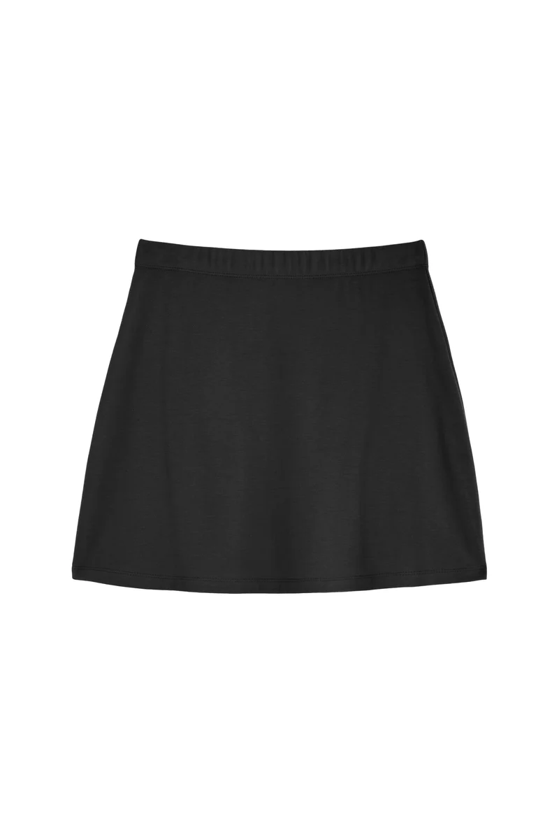 Jupe courte en maille 100% COTON BIO - Noir