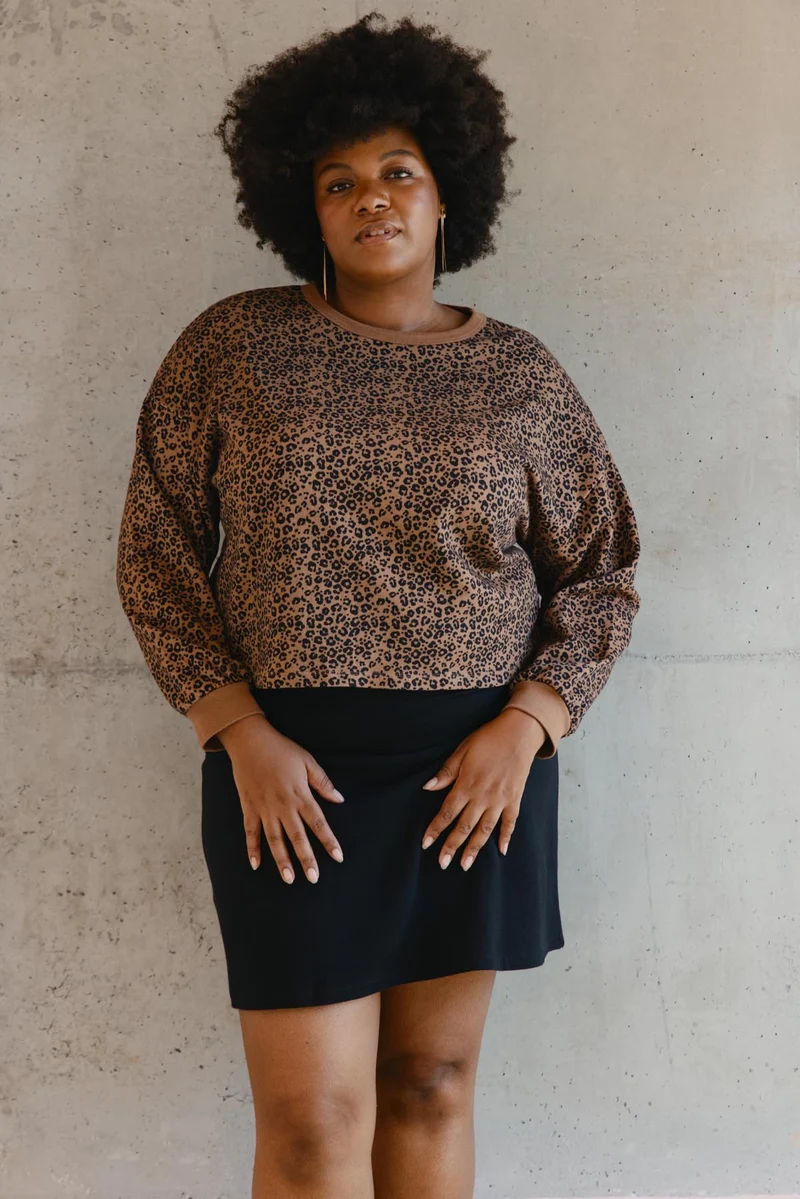 Jupe courte en maille 100% COTON BIO - Noir