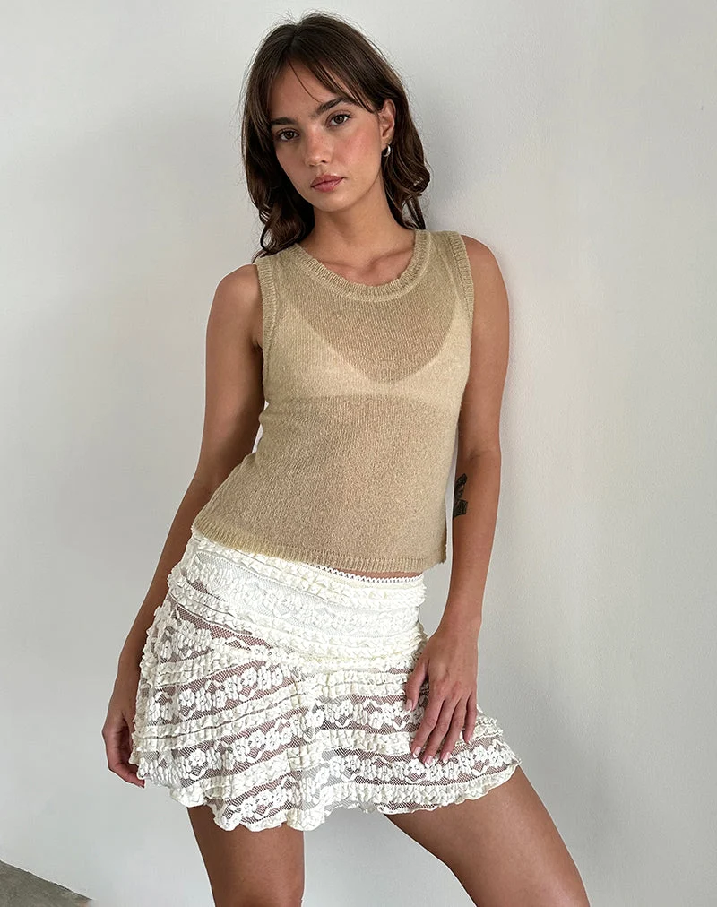 Débardeur Salisha en maille transparente naturelle
