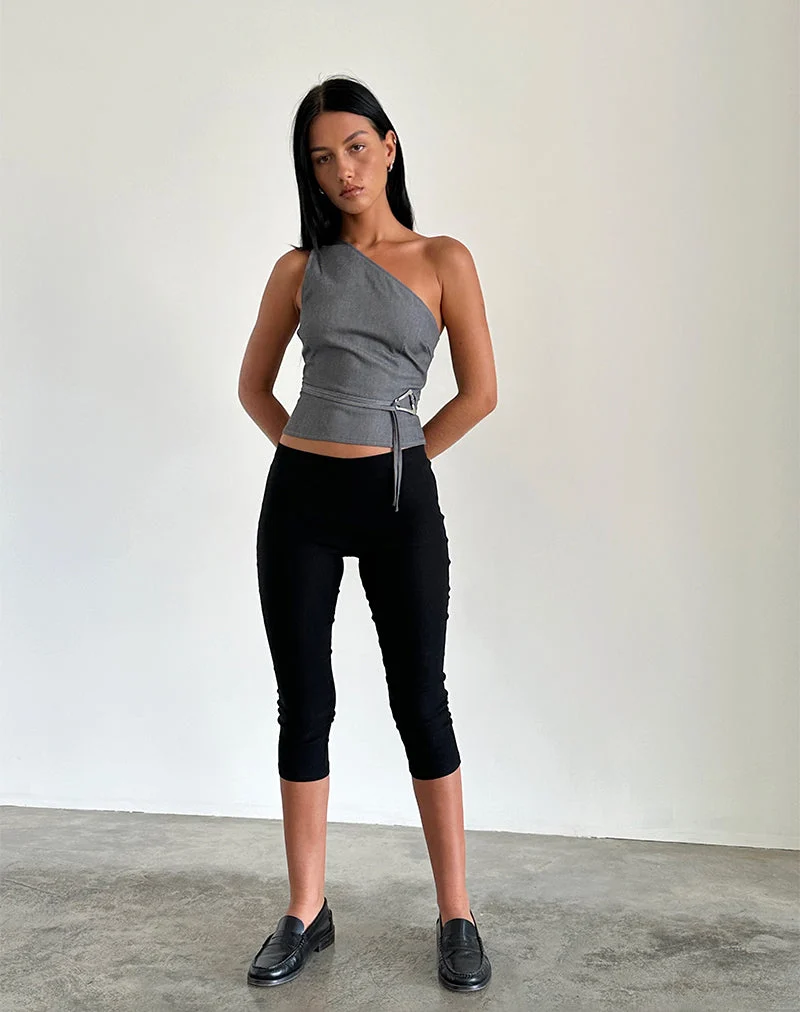 Top asymétrique Sayaka Tailoring Charcoal