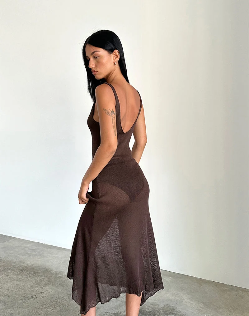 Robe longue Rabindra en marron