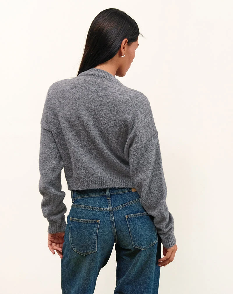Veste zippée Maira en tricot gris