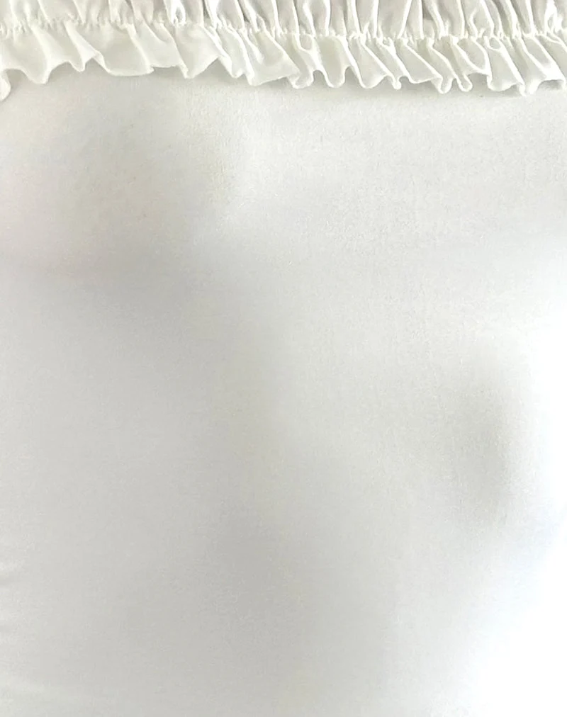 Veda - Top dos nu froncé - Blanc fluide