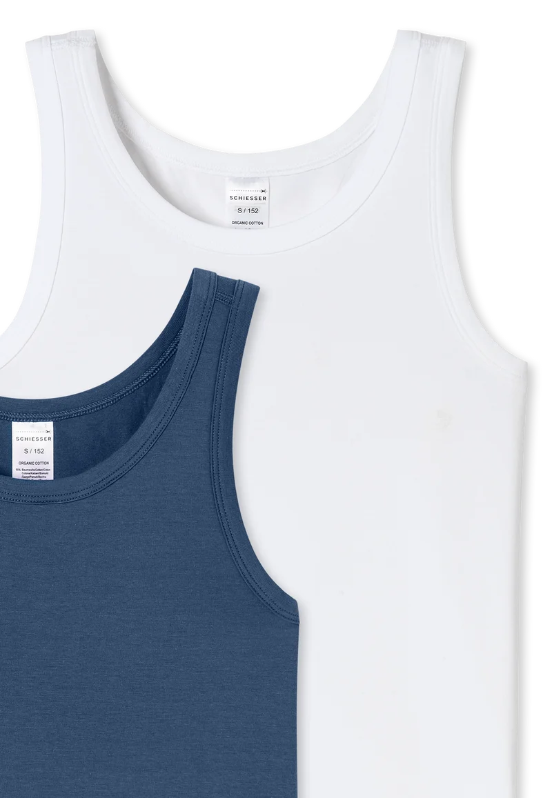 Unterhemd 2er-Pack Blau/Weiss - 95/5
