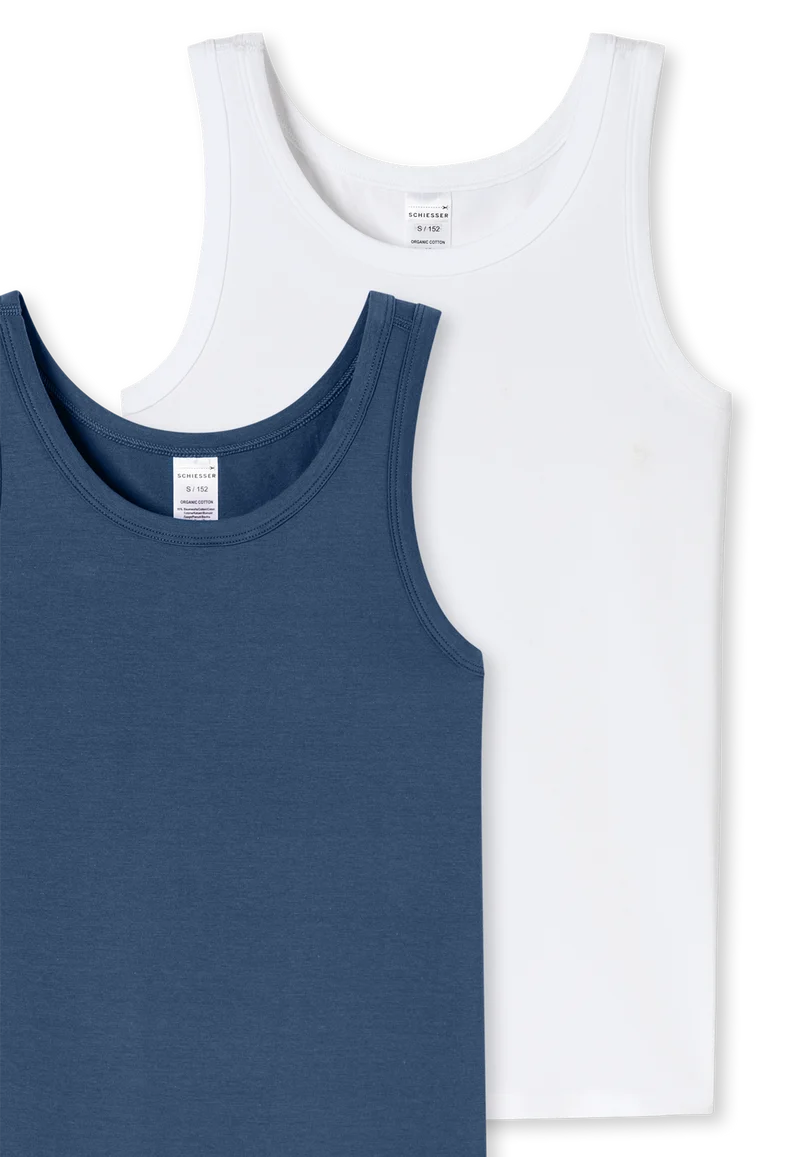 Unterhemd 2er-Pack Blau/Weiss - 95/5
