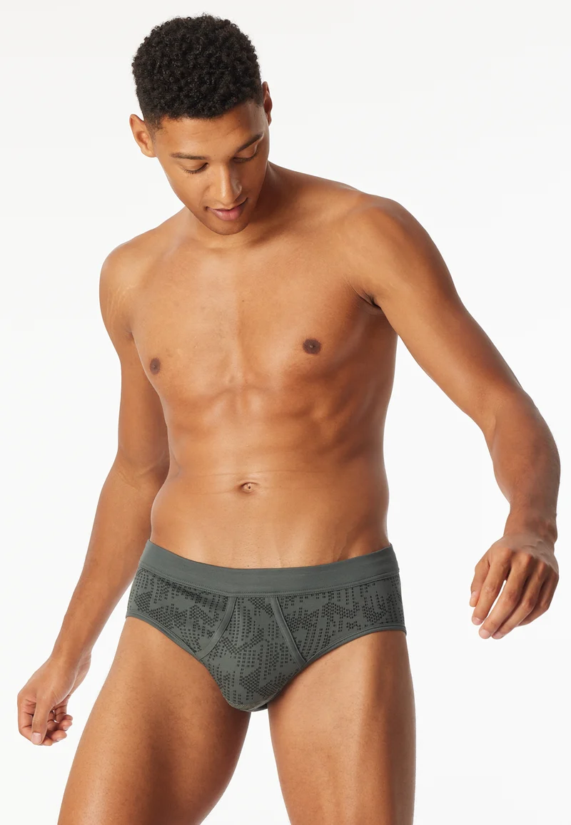 Slip mit Eingriff Khaki gemustert - Fine Interlock
