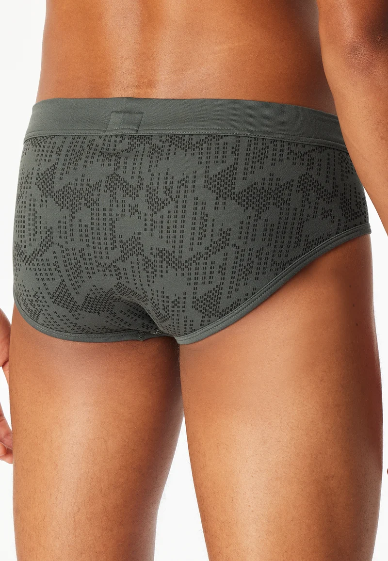 Slip mit Eingriff Khaki gemustert - Fine Interlock