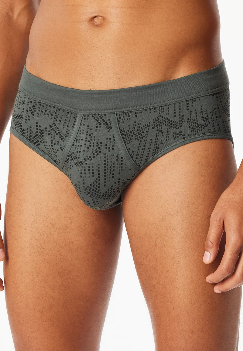 Slip mit Eingriff Khaki gemustert - Fine Interlock